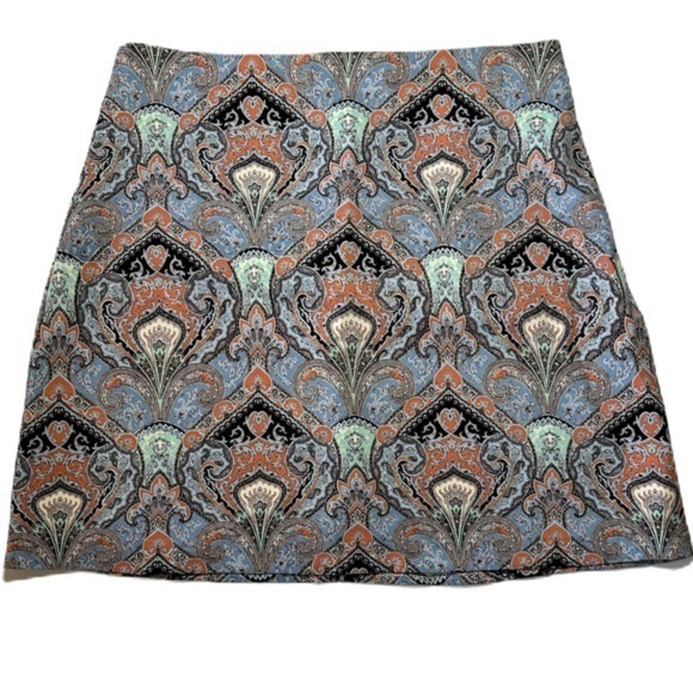 Karen Kane Paisley Bohemian Geometric Lined Skirt Size Large‎